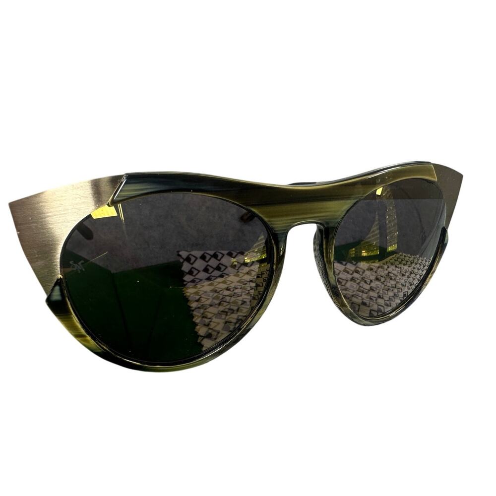 Smoke x Mirrors Zoubisou Cat Eye Sunglasses Blue Horn Gold Acetate